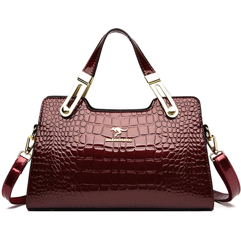 Ladies Quality Leather Letter Shoulder Bags