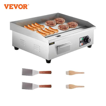 VEVOR Electric Countertop Griddle 14"-22" Grill 1600W/3200W Stainless Steel