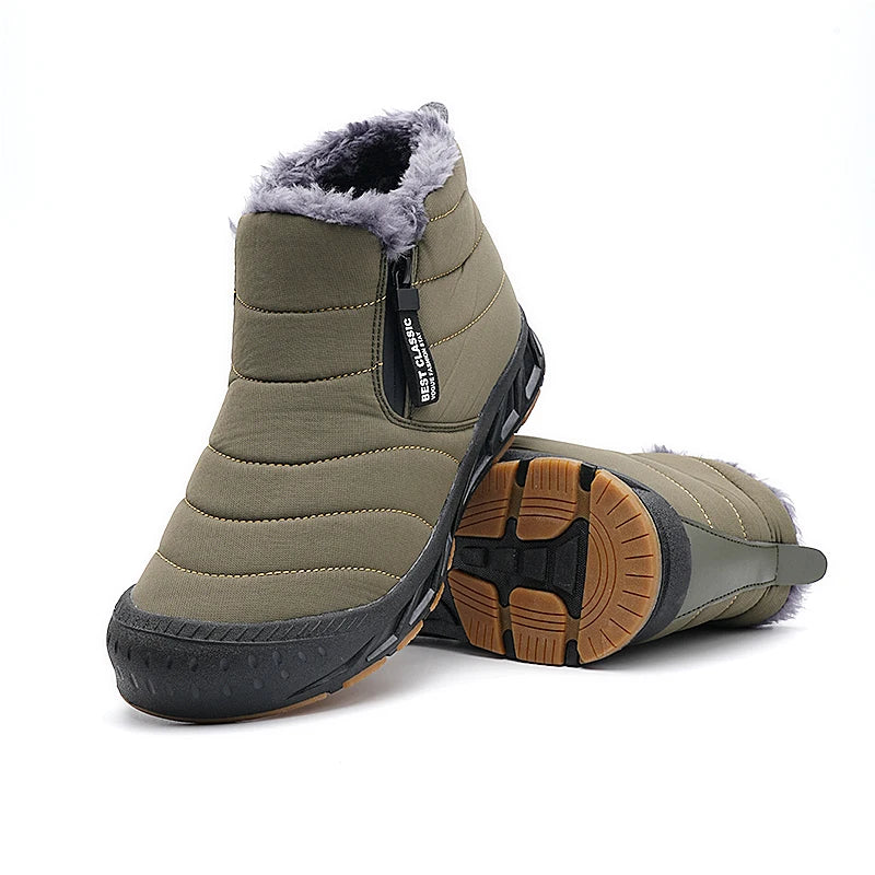 Men Snow Boots Big Size Warm Fur Winter Shoes