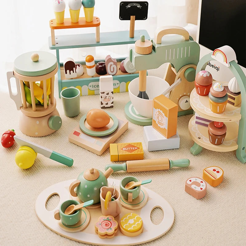 Wooden Tea Set Toys Gift for Children